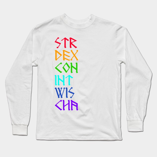 Customizable D&D Stats Long Sleeve T-Shirt by CrowleyCreations